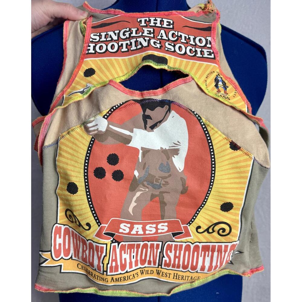 Ti-Riffic Tee – "Cowboy Action Chaos" Punk Grunge Western Cutout Tank
